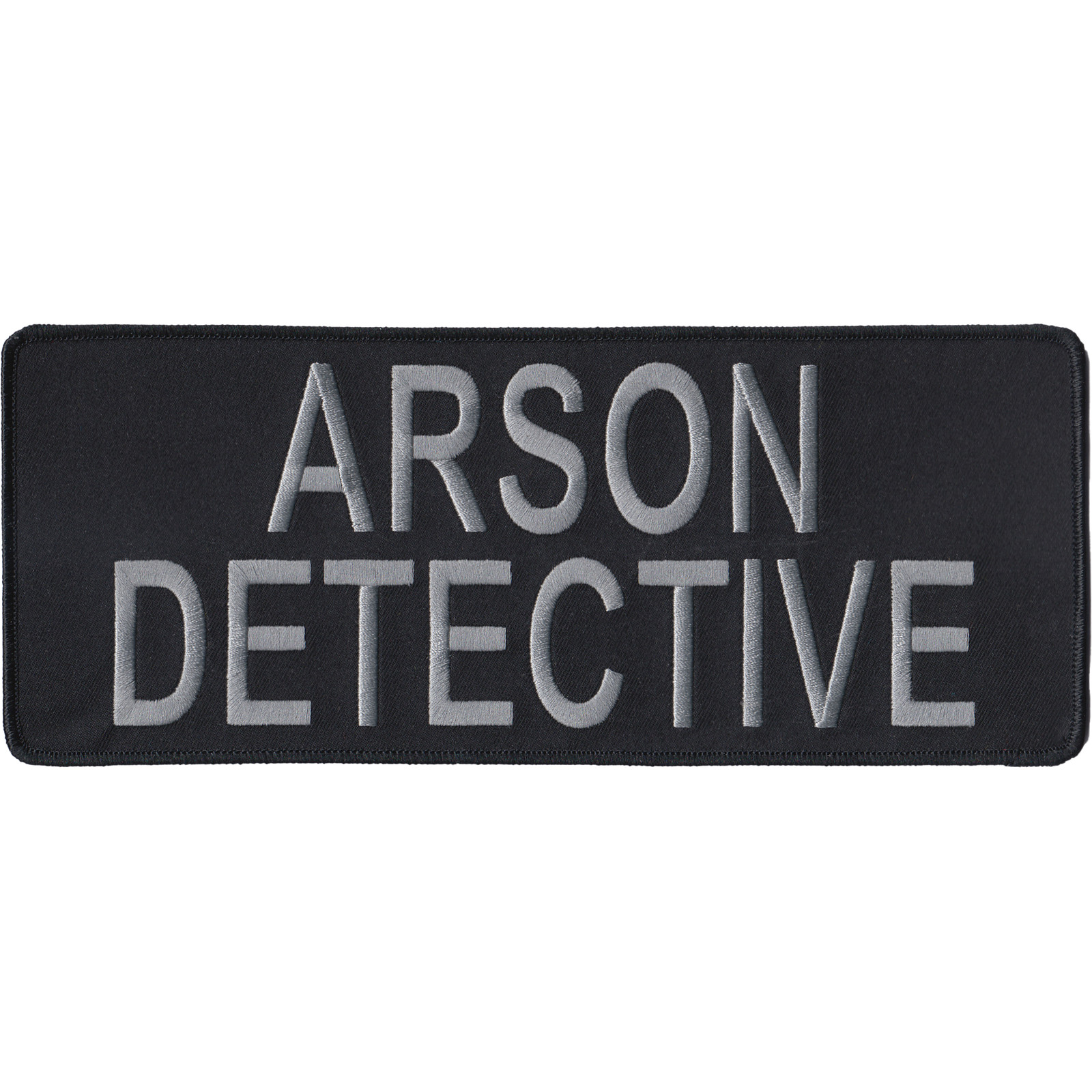 POLICE BACK PATCH: Arson Detective - Black & Gray, Size 10" x 4"