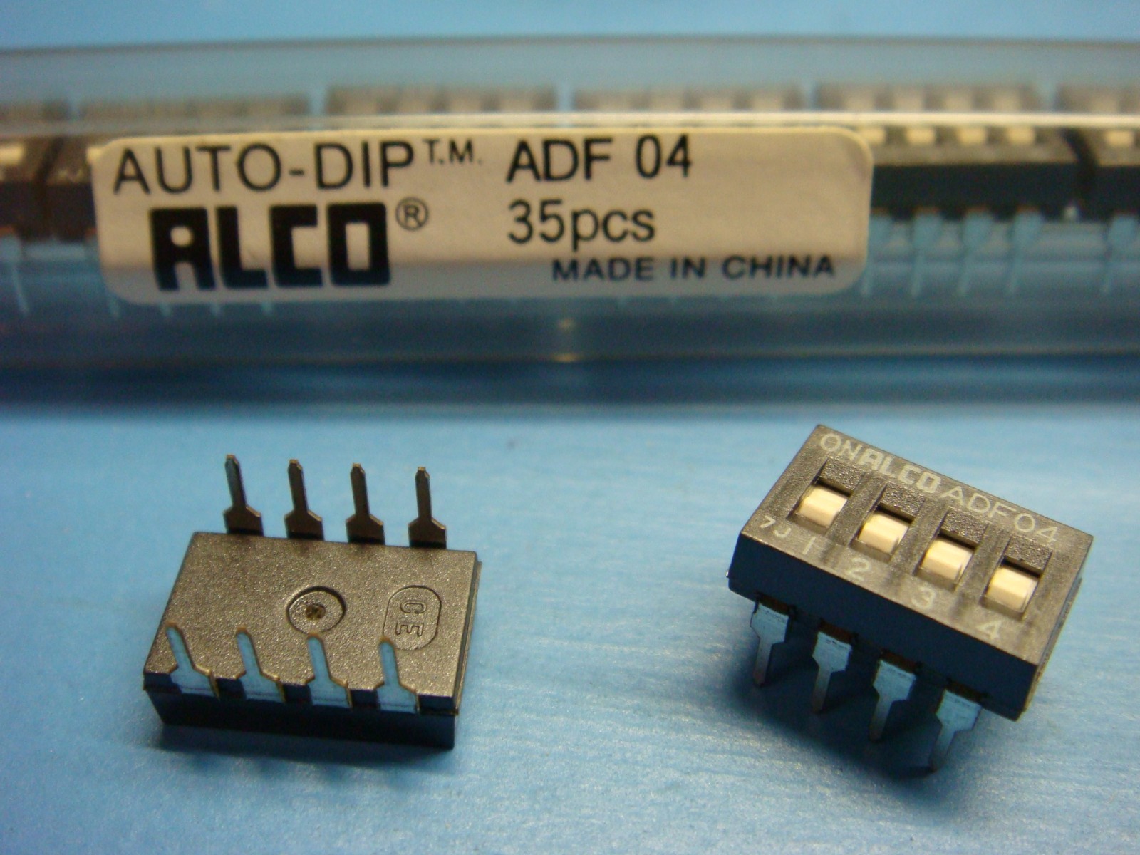 (5) ALCO ADF-04 TE 1825002-5 SWITCH FLUSH ACTUATOR 4 POS SPST 24V 8P DIP