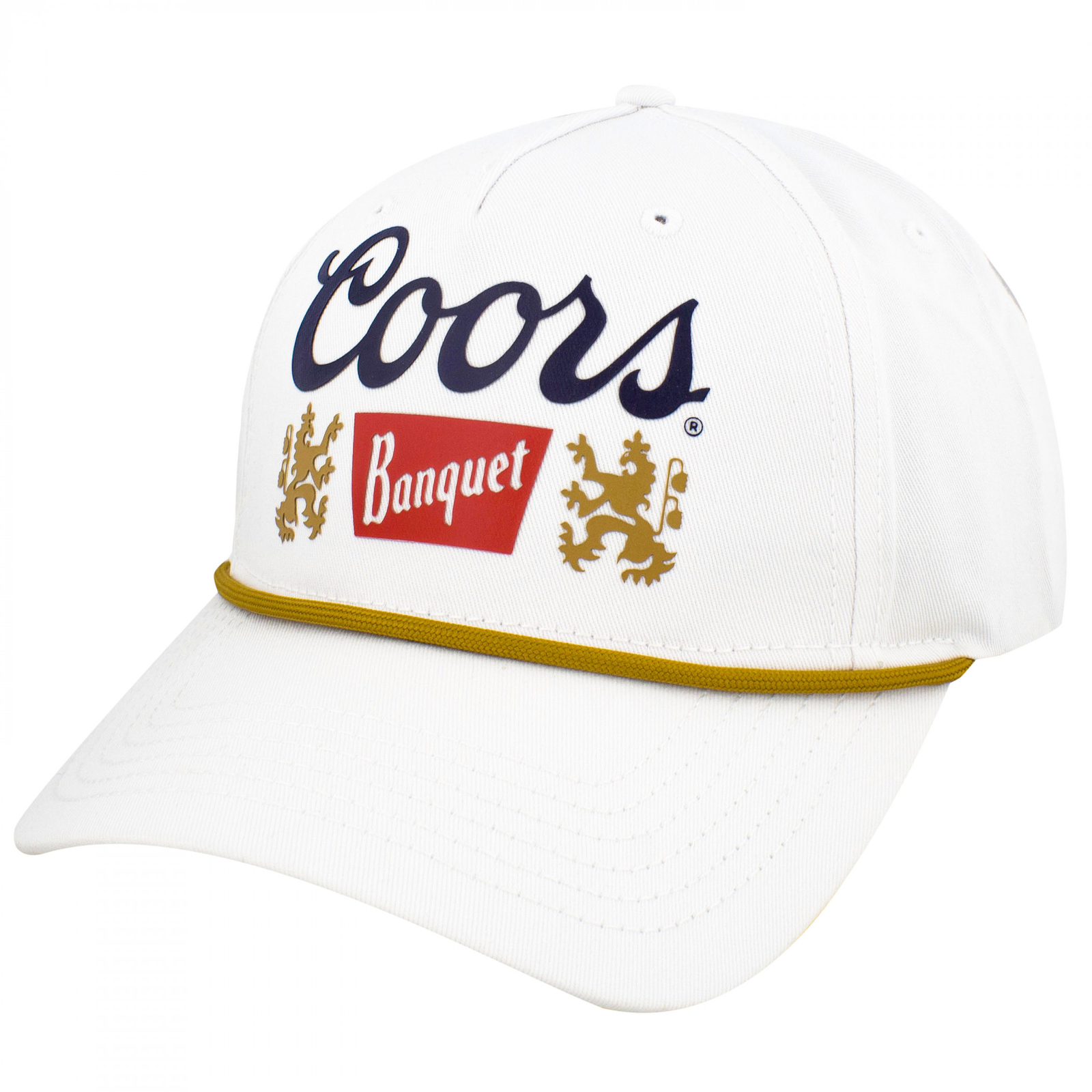 Coors Banquet Gold Rope Adjustable Golfer Hat White