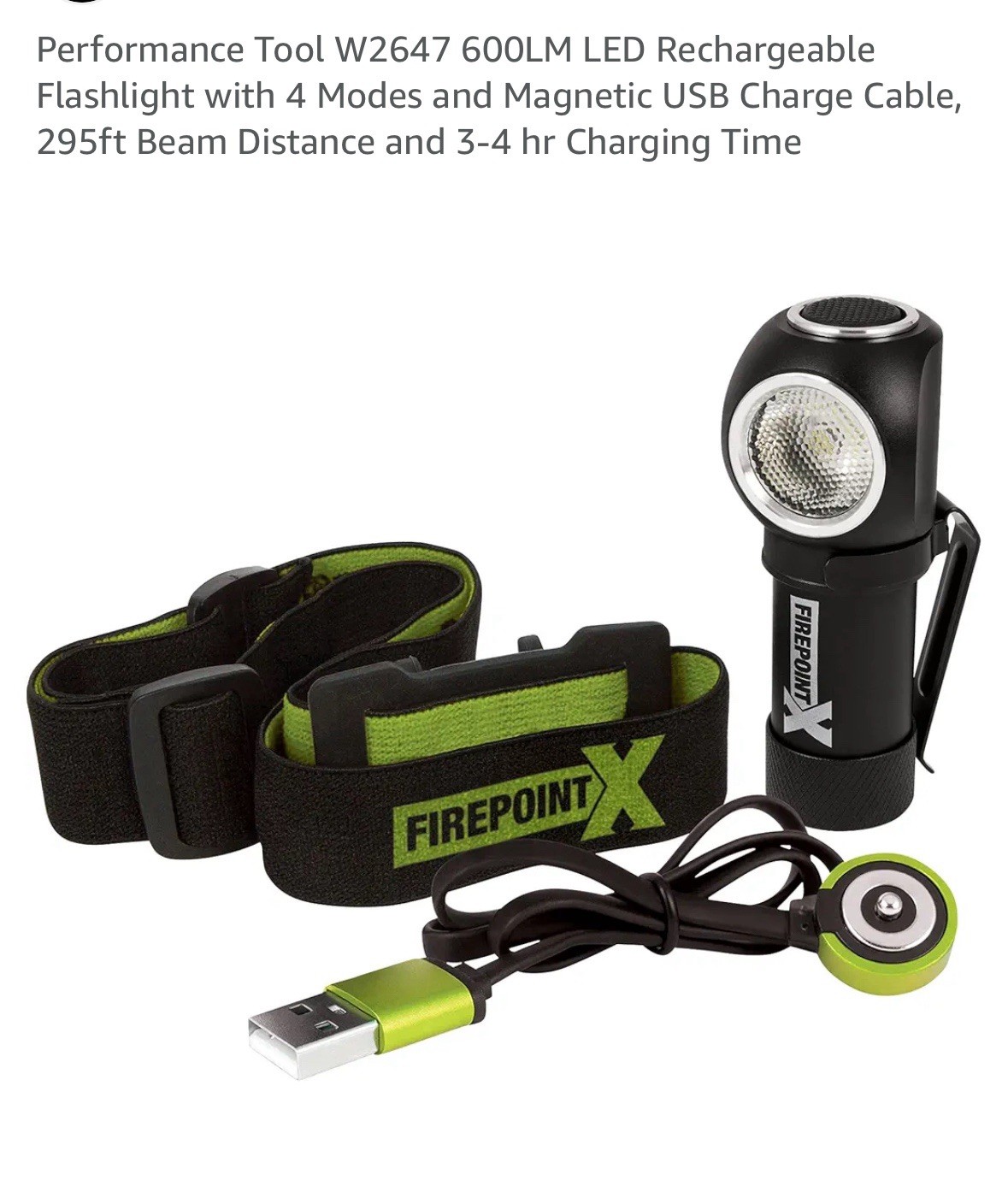 NEW firepoint TOOL ATAK 563 RECHARGEABLE HEADLAMP camp hike 600 LUMEN flashlight