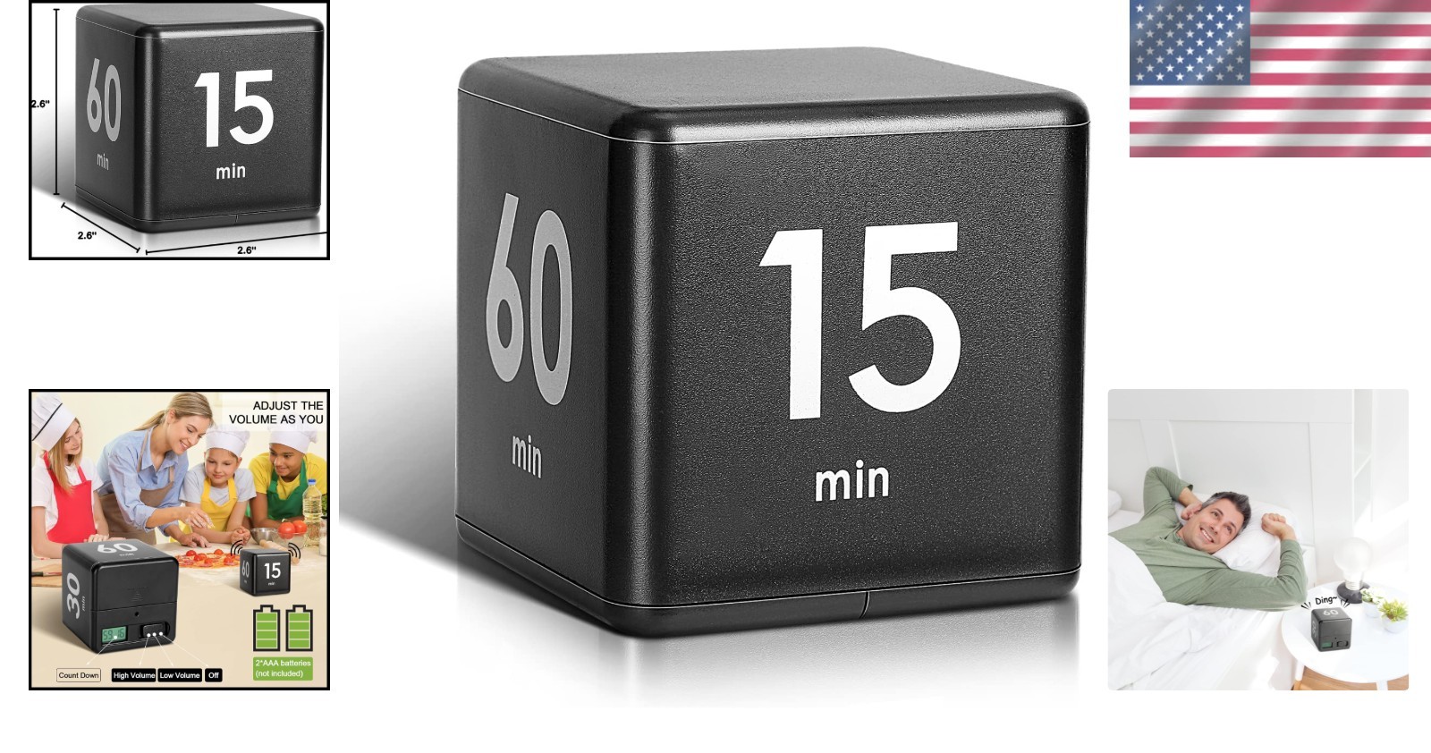 Compact Black Gravity Sensor Timer - Effective Time Management for Home & Office