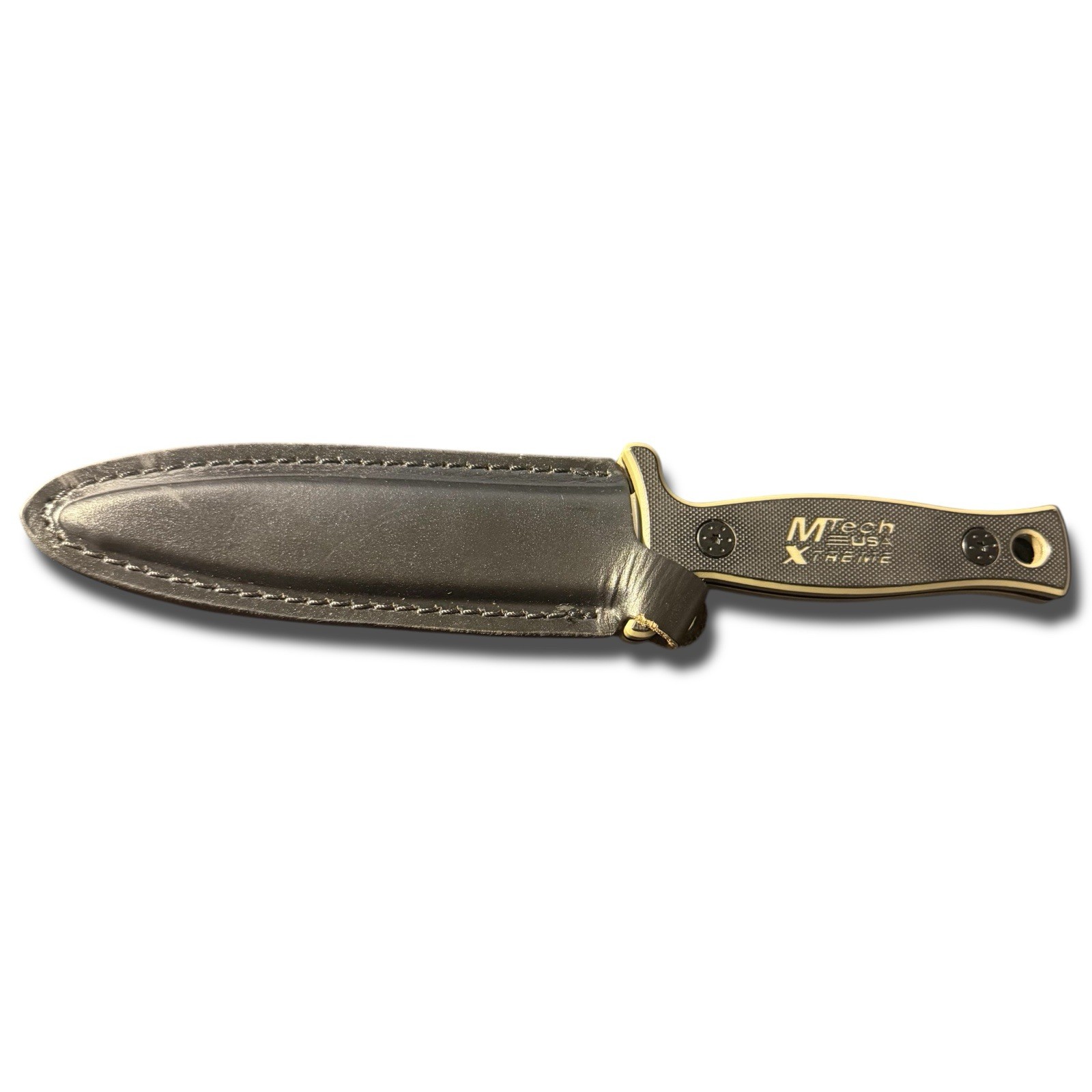 MTech Fixed Blade Dagger Knife Double Edge Serrated w Sheath G10