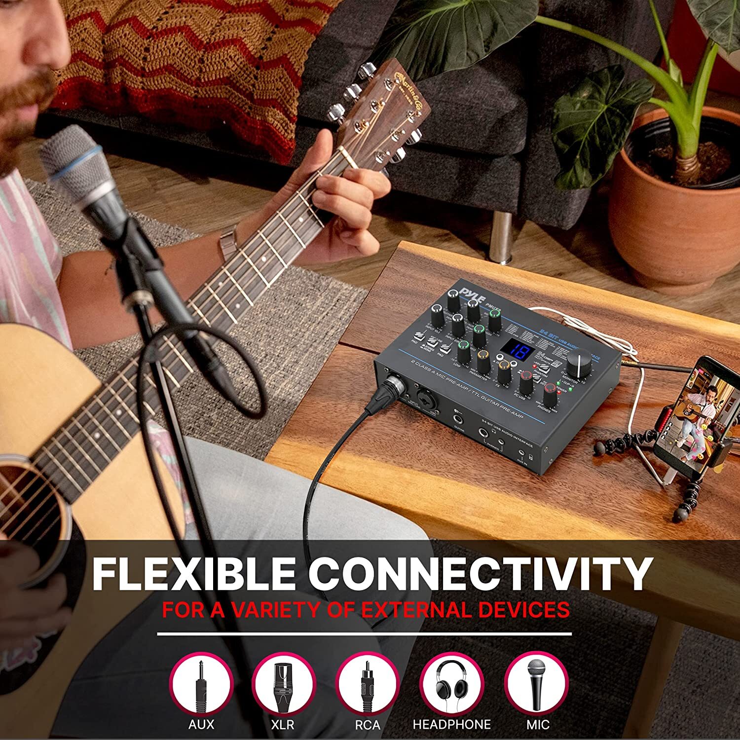 PylePro PMUX9 Pro Usb Audio Interface With Mic/Line
