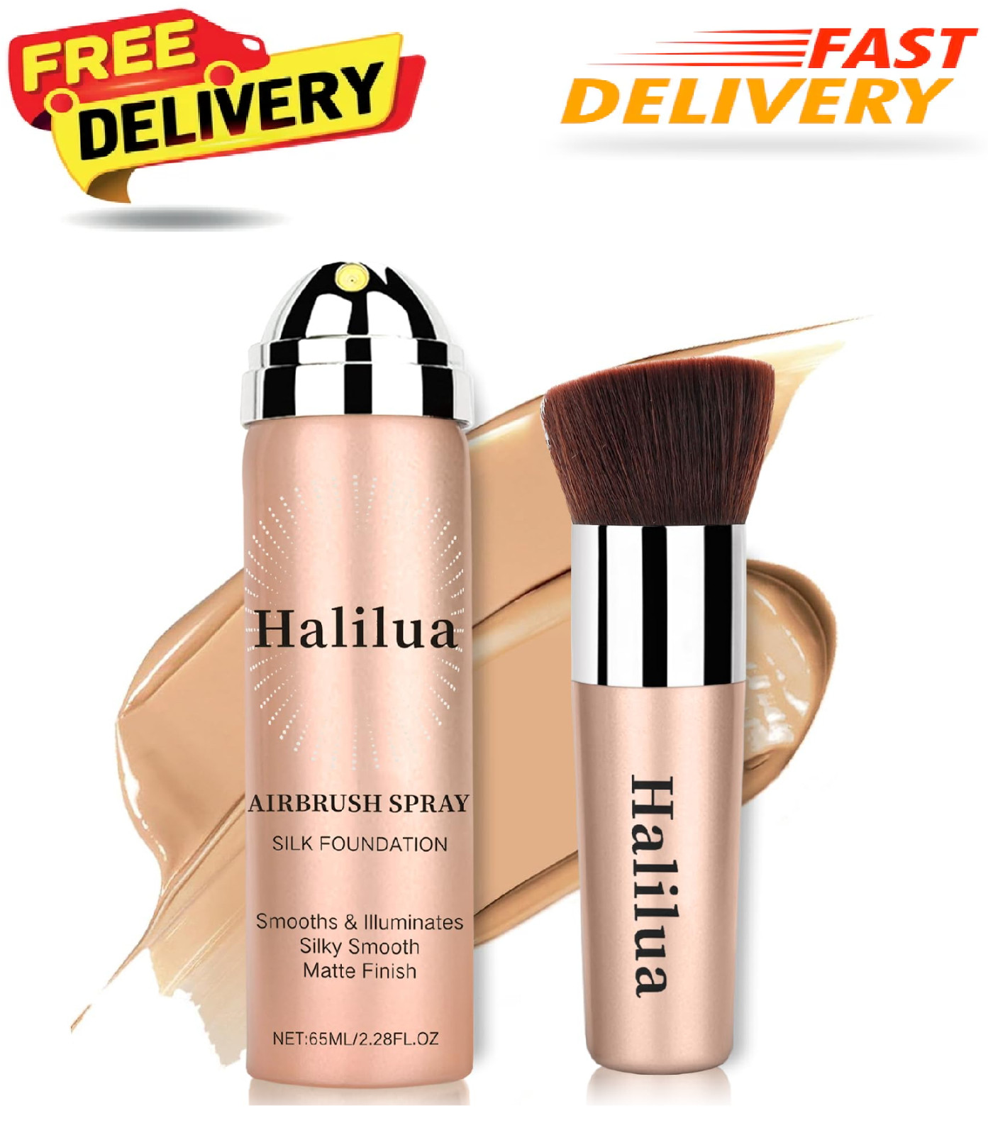 Airbrush Foundation Spray with Brush - Full Coverage Magic Minerals Airbrush Fou