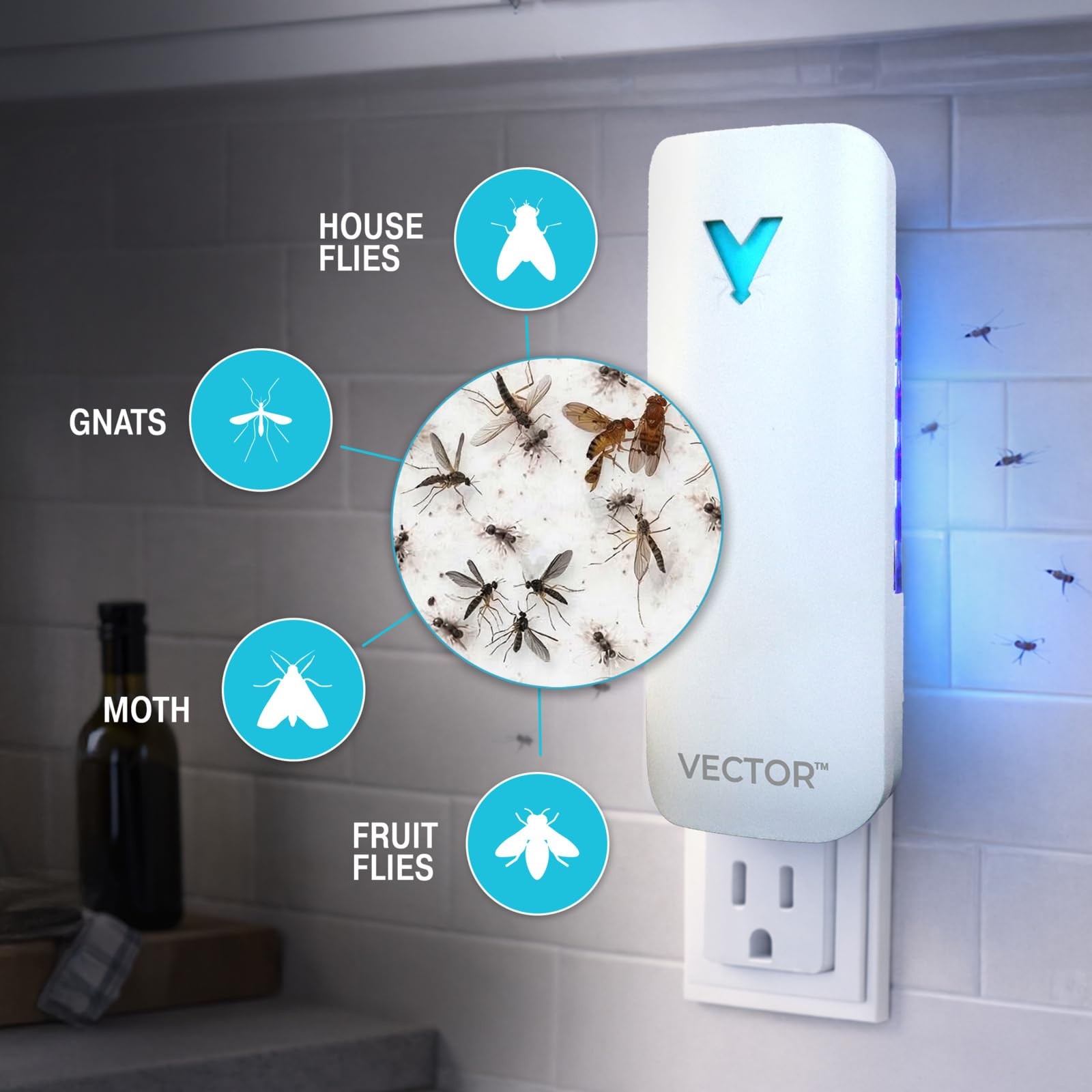 Catchmaster Vector 9 Uv Light Plug In Flying Insect Trap - Silent Indoor Bug