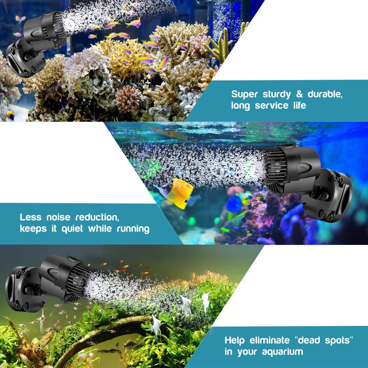 Wave Maker Pump, 530GPH Aquarium Circulation Pump 360 Degree Rotatable Submersib