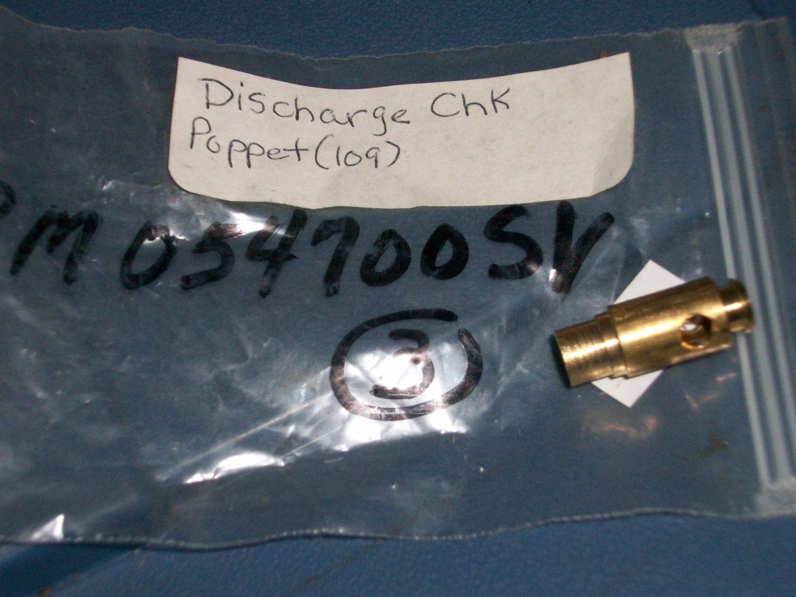 PM054700SV discharge check poppet for campbell hausfeld PM352100 discontinued