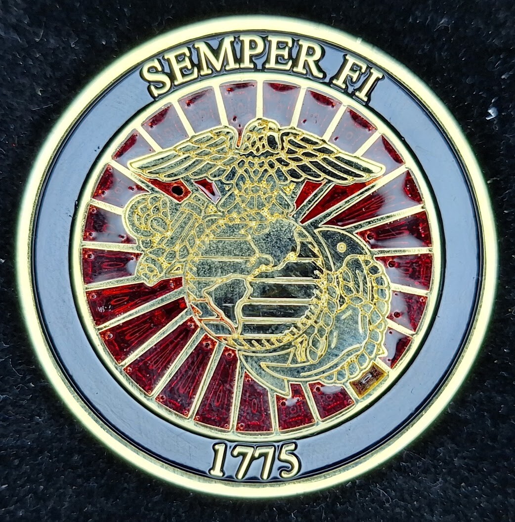 USMC SEMPER FI - First to Fight - 1775 - Navy Challenge Coin