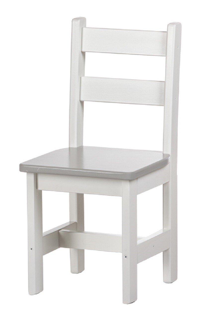 CHILDREN'S CHAIR - WHITE & GRAY Solid Maple Wood Amish Handmade Youth Furniture