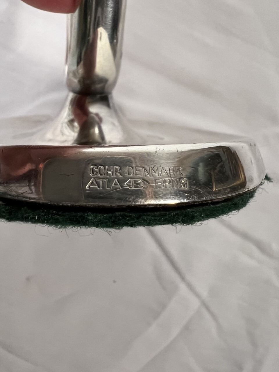Cohr Denmark Alta Silverplate Candleholder Mid Century Modern Danish Signed