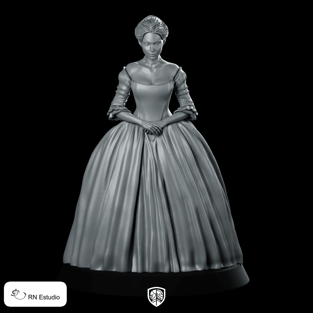 Claire Fraser Scottish Time Traveller Miniature Elegant Gown