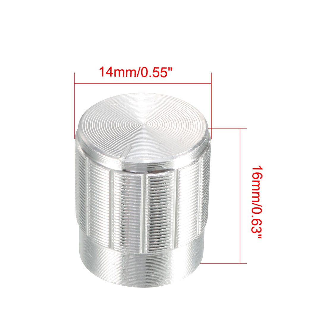 3Pcs 6mm Insert Shaft 16 x 14mm Aluminum Alloy Potentiometer Rotary Knob Pots