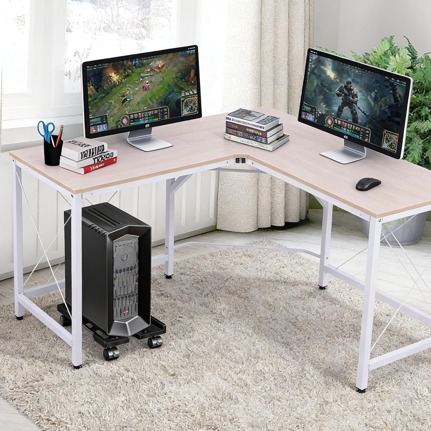 Pc Stand for Floor, Adjustable Computer Tower Stand for Carpet,Mobile CPU Stand