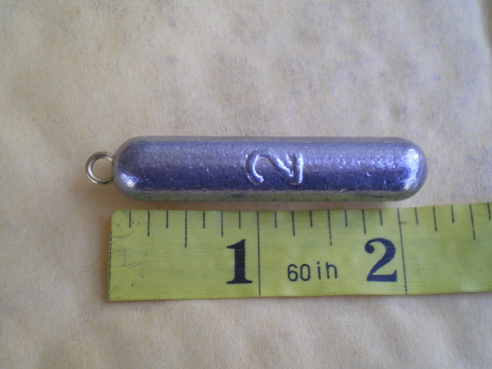 50 PCS. BOTTOM BOUNCER PENCIL SINKER 2 OZ./BRASS EYE/2-1/8" LONG X 1/2" WIDE
