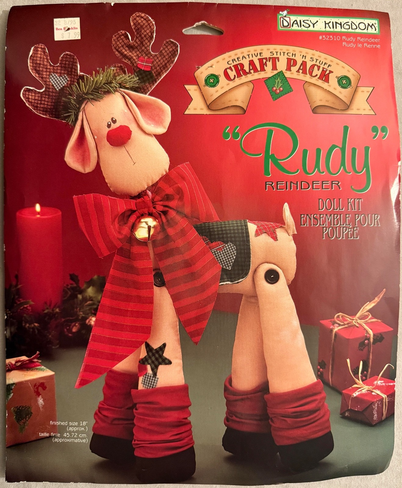 RUDY THE REINDEER CRAFT PACK - FABRIC - CREATIVE STITCH & STUFF - DAISY KINGDOM