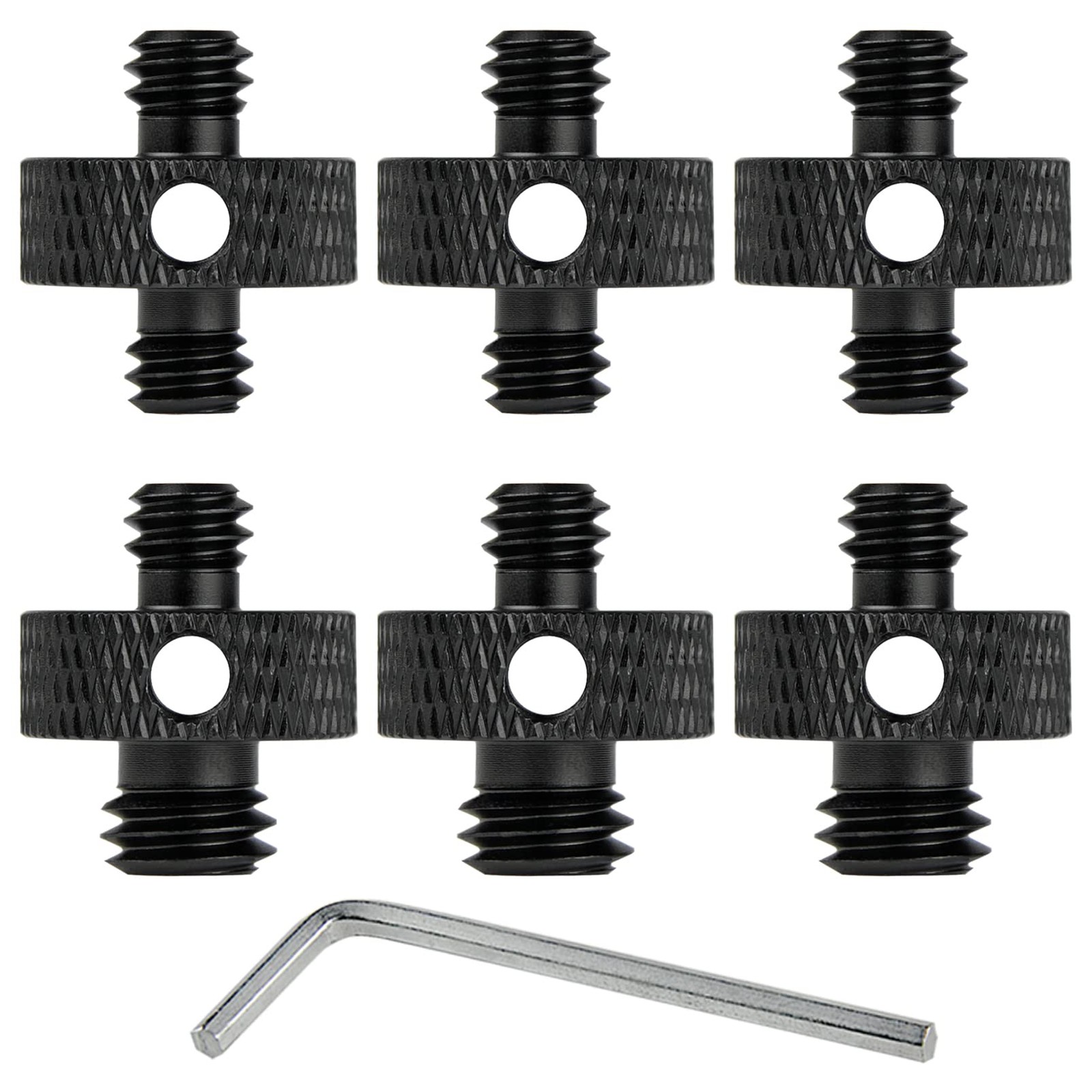 Camera Mount Screw 1/4" Male to 1/4" Male & 1/4" to 3/8" Tripod Screw Adapter wi