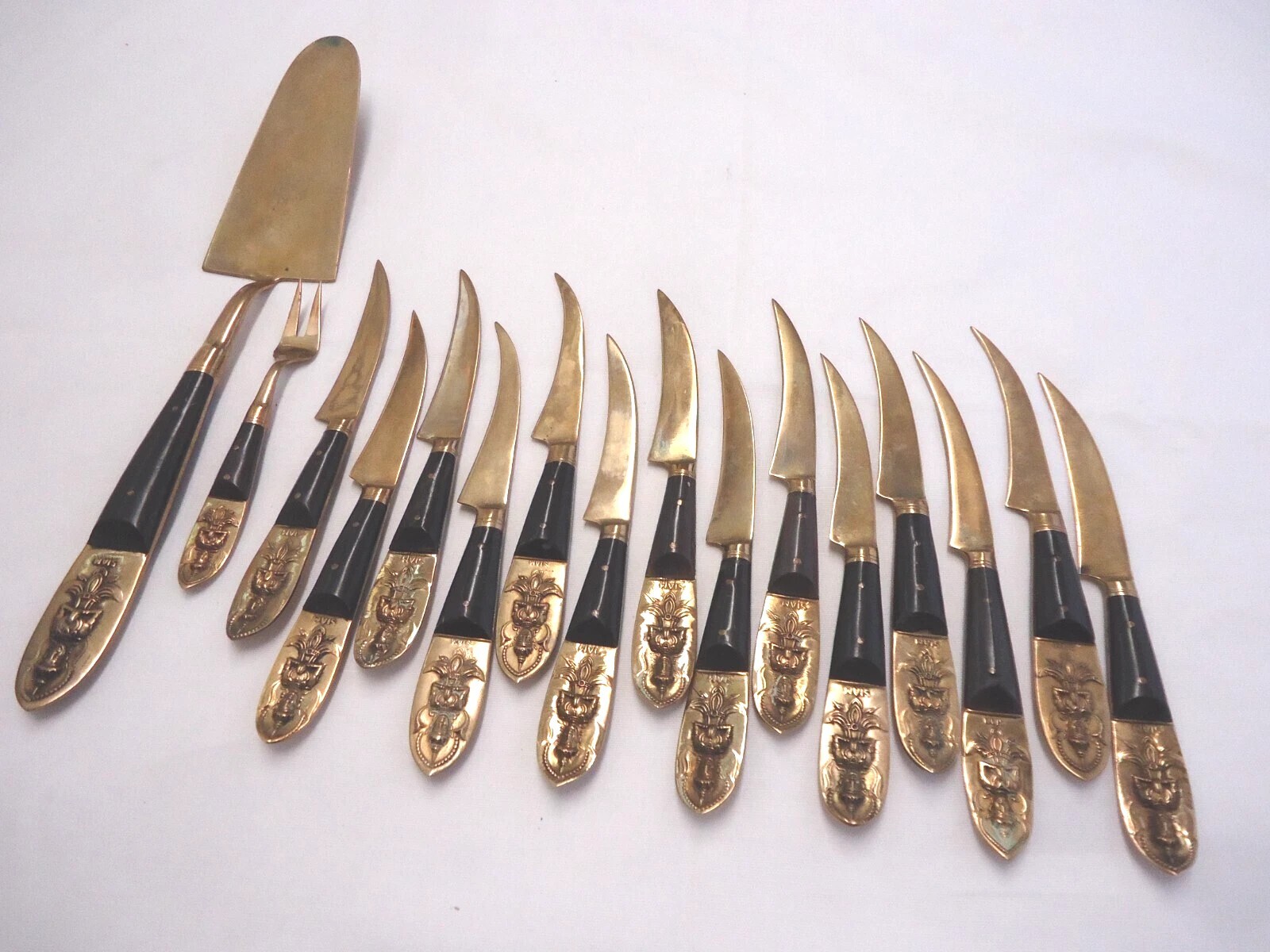 BRASS BRONZE FLATWARE 16-PIECES