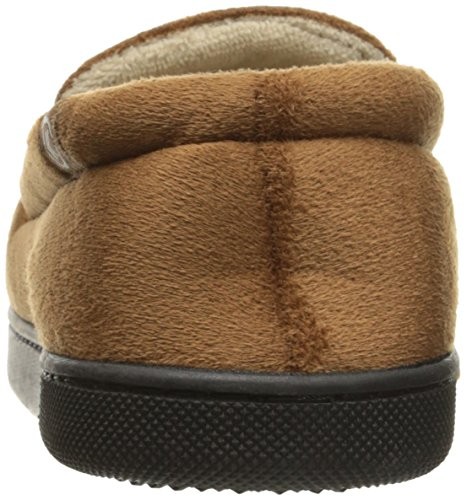 Men's Microsuede Moccasin Slipper with with Cooling Memory 9.5-10.5 Cognac