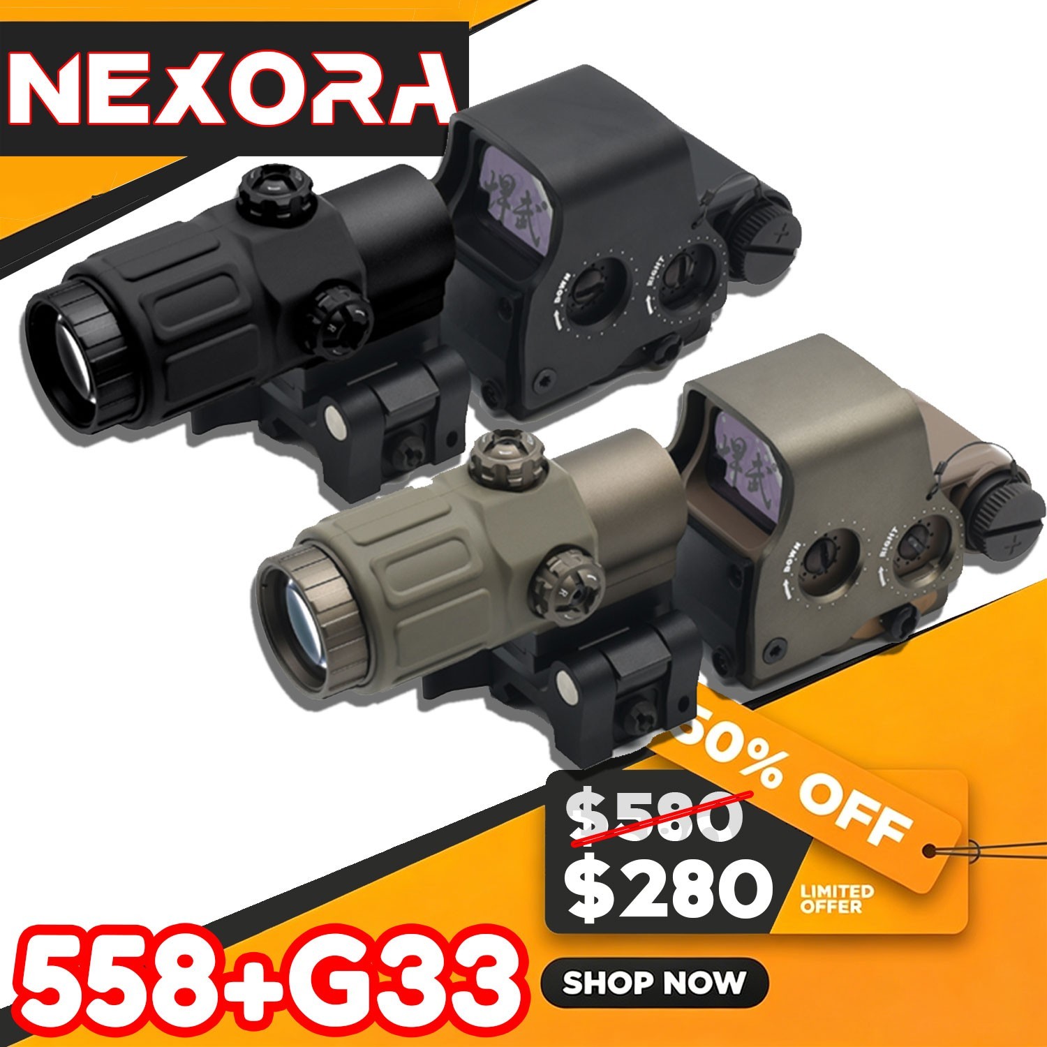 Holy Warrior S1 EXPS3 Holographic Red Dot Sight G33 3X Magnifier Shockproof