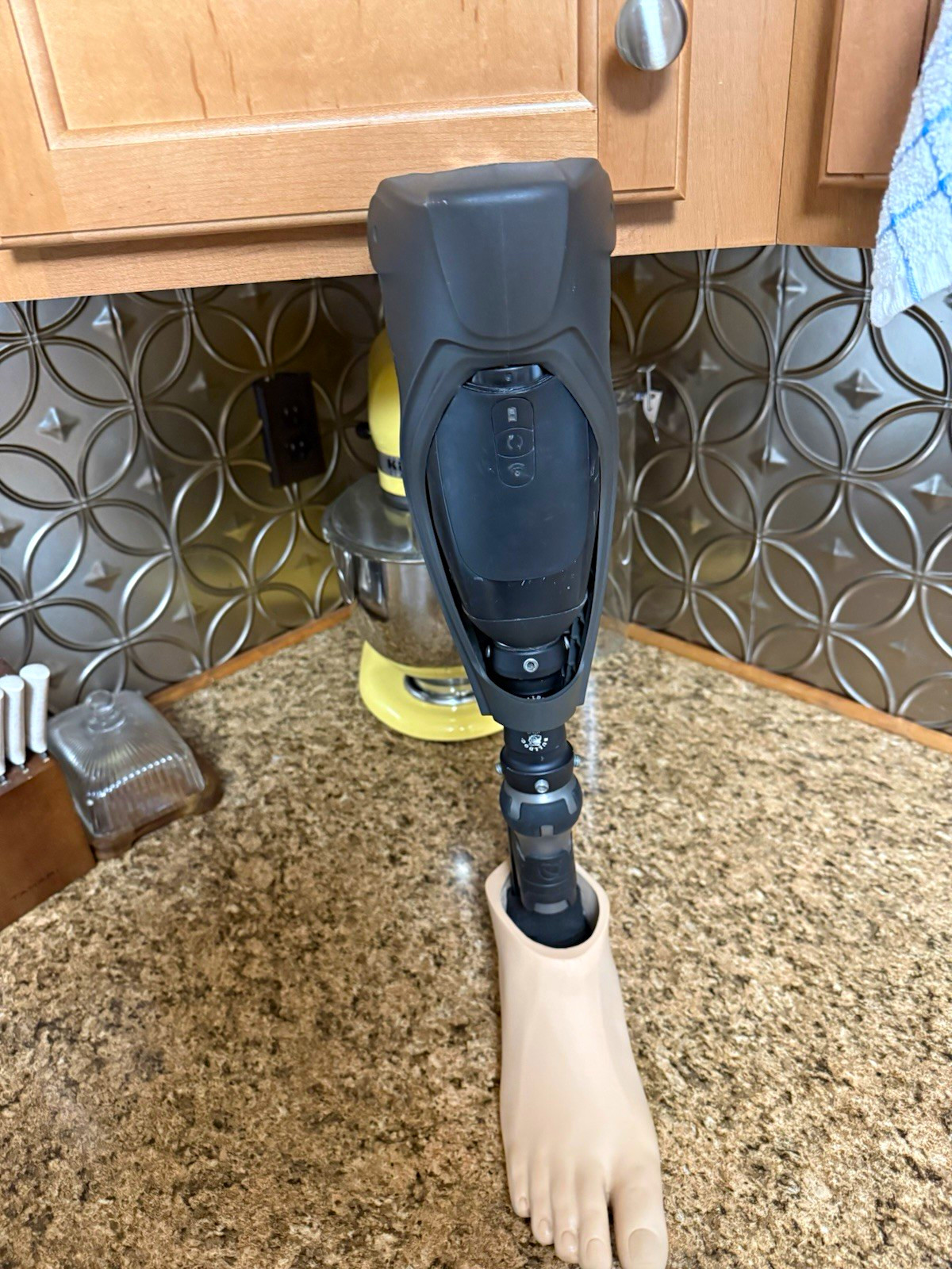 Prosthetic Lower Leg with Prosthetic Foot - Black/Beige