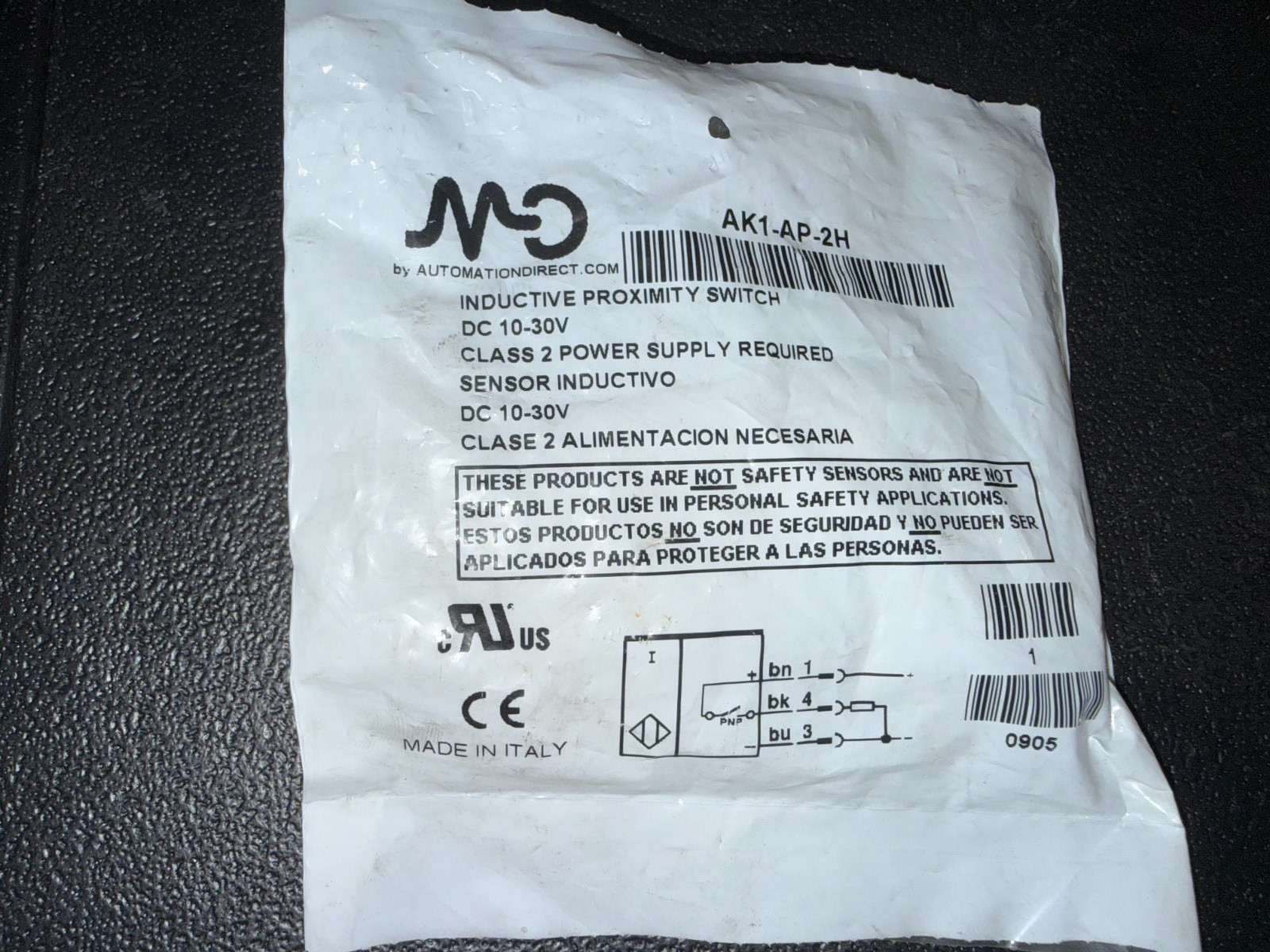NEW! Automation Direct AK1-AP-2H Inductive Proximity Sensor. Free Shipping USPS.