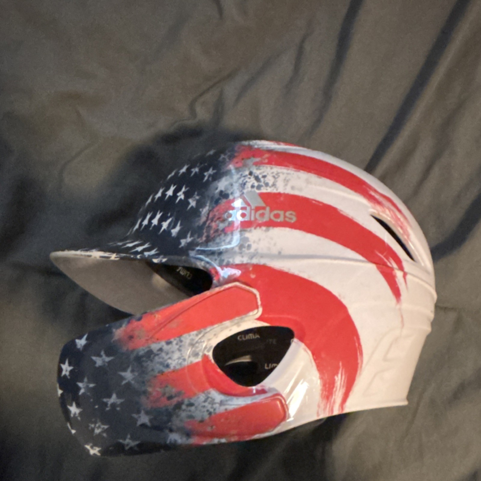 adidas GSH3A Senior Baseball Helmet Jaw Guard American Flag 7-7 5/8