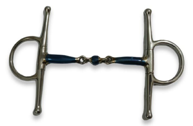 Blue Sweet Iron Gag Snaffle bit Full Cheek Double Jointed All Sizes Horse Bit