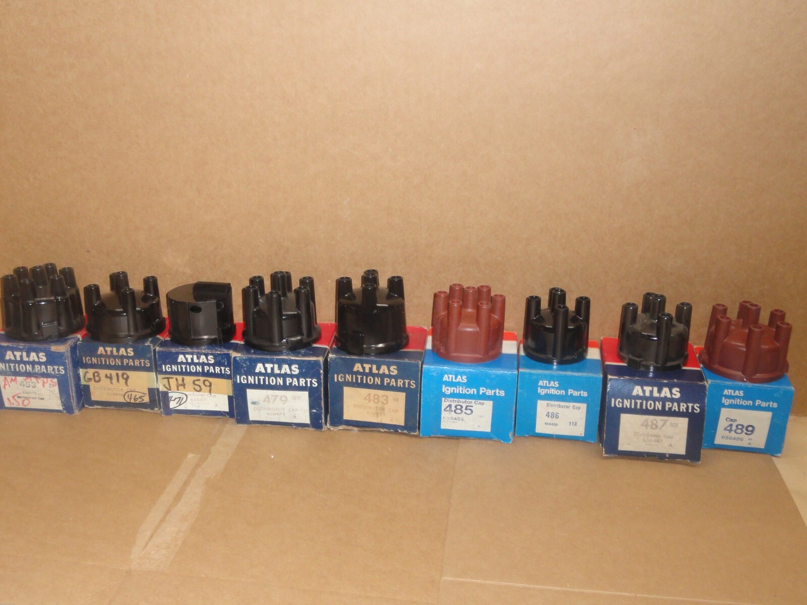 NORS ATLAS (9) Distributor Caps #'s from 450's to 480's NEW old stock
