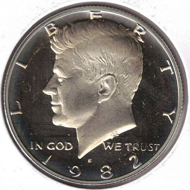 1982-S San Francisco Proof Copper-Nickel Clad Copper Strike Half Dollar Coin