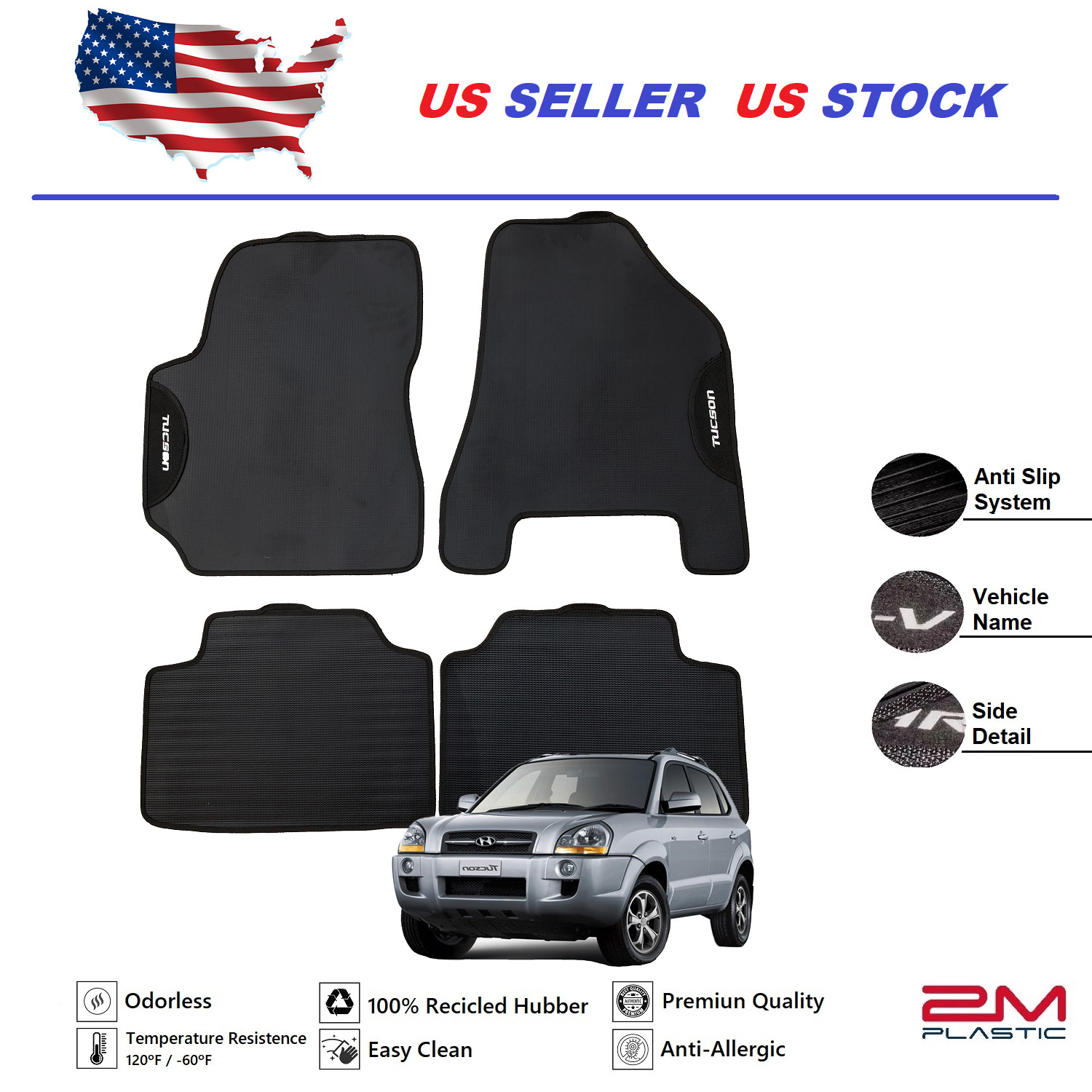 Floor Mat Rubber For Hyundai Tucson 2005 06 07 08 2009 Custom Model 2MPLASTIC