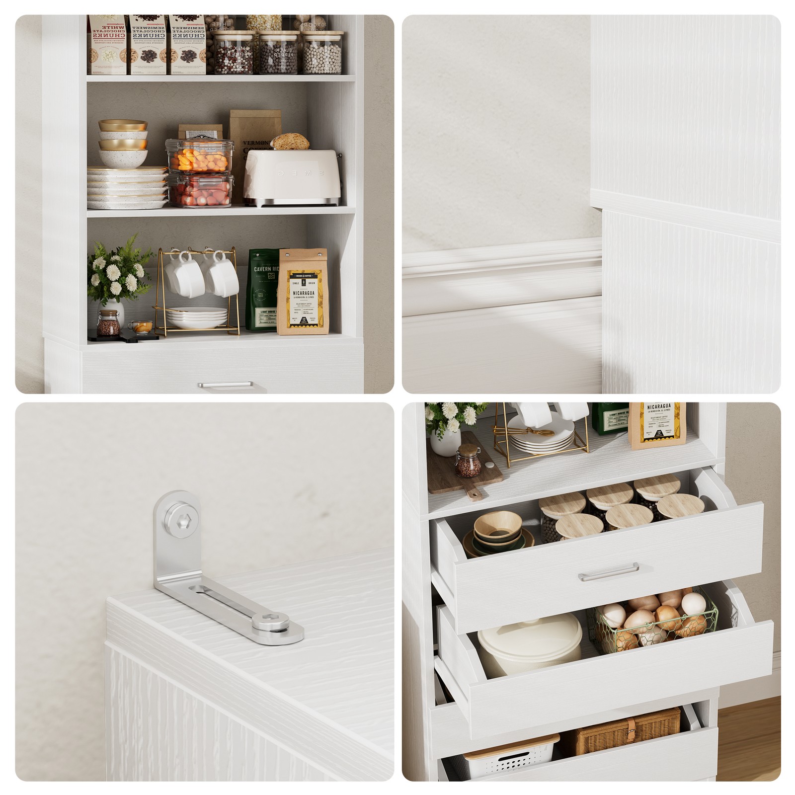 Open Box 21.3'' Freestanding Closet System with Wood Drawers & Storage Shelves