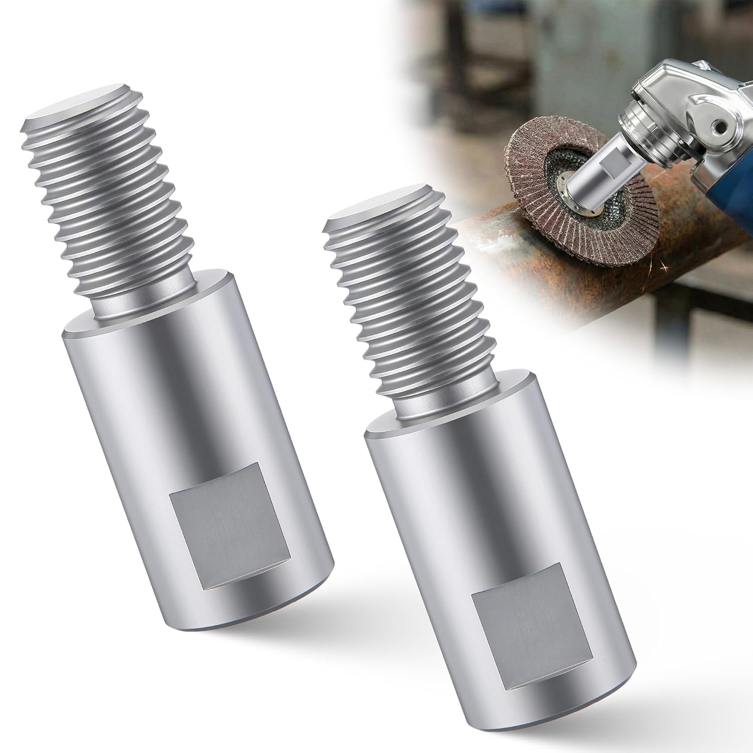 2 Pack 5/8"-11 Angle Grinder Extension Shaft - Aluminum Airway Buff Extender wit