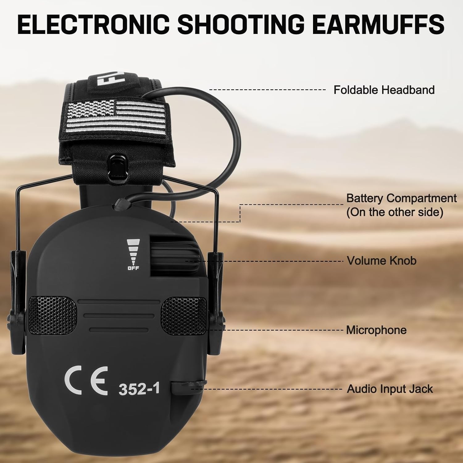 Electronic Ear Protection for Shooting with 5X Sound Amplification, Active Ear P