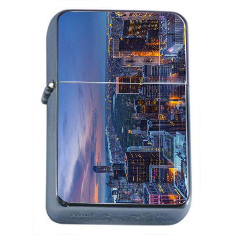 New York City D1 Flip Top Oil Lighter Wind Resistant