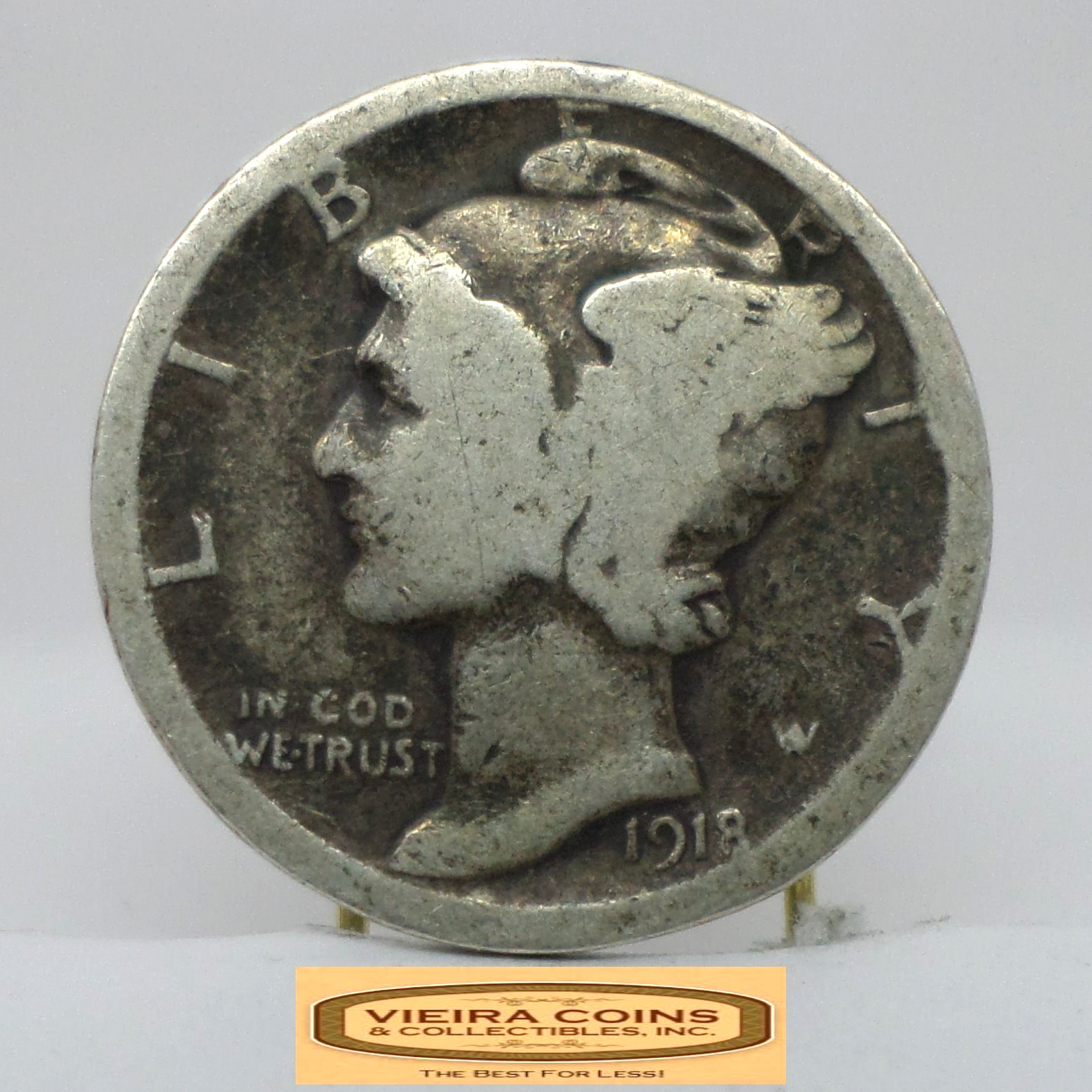 1918 Mercury Silver Dime - #C59316NQ