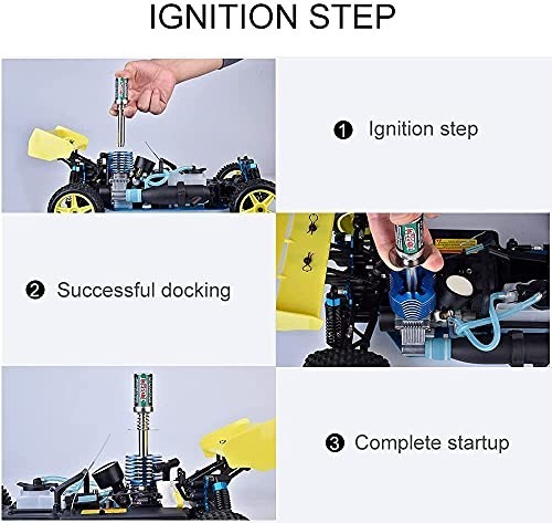 Nitro RC Car Starter Kit - Glow Plug Igniter, Charger, Fuel Bottle for 1/8 1/10