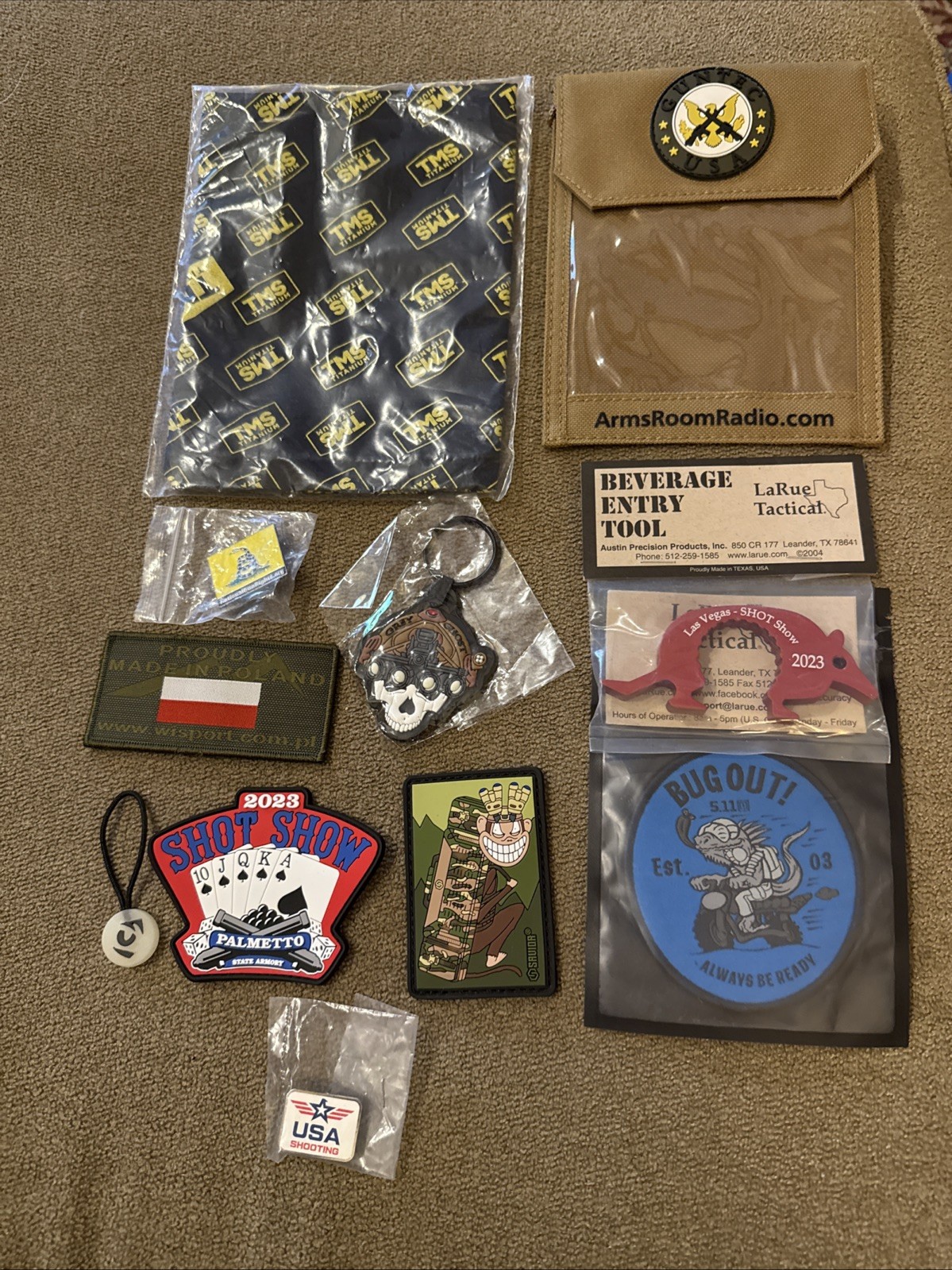 Lot Of 11 Shot Show Las Vegas 2022-2025 Mixed Swag-Palmetto, Grey Ghost ++ (#17)