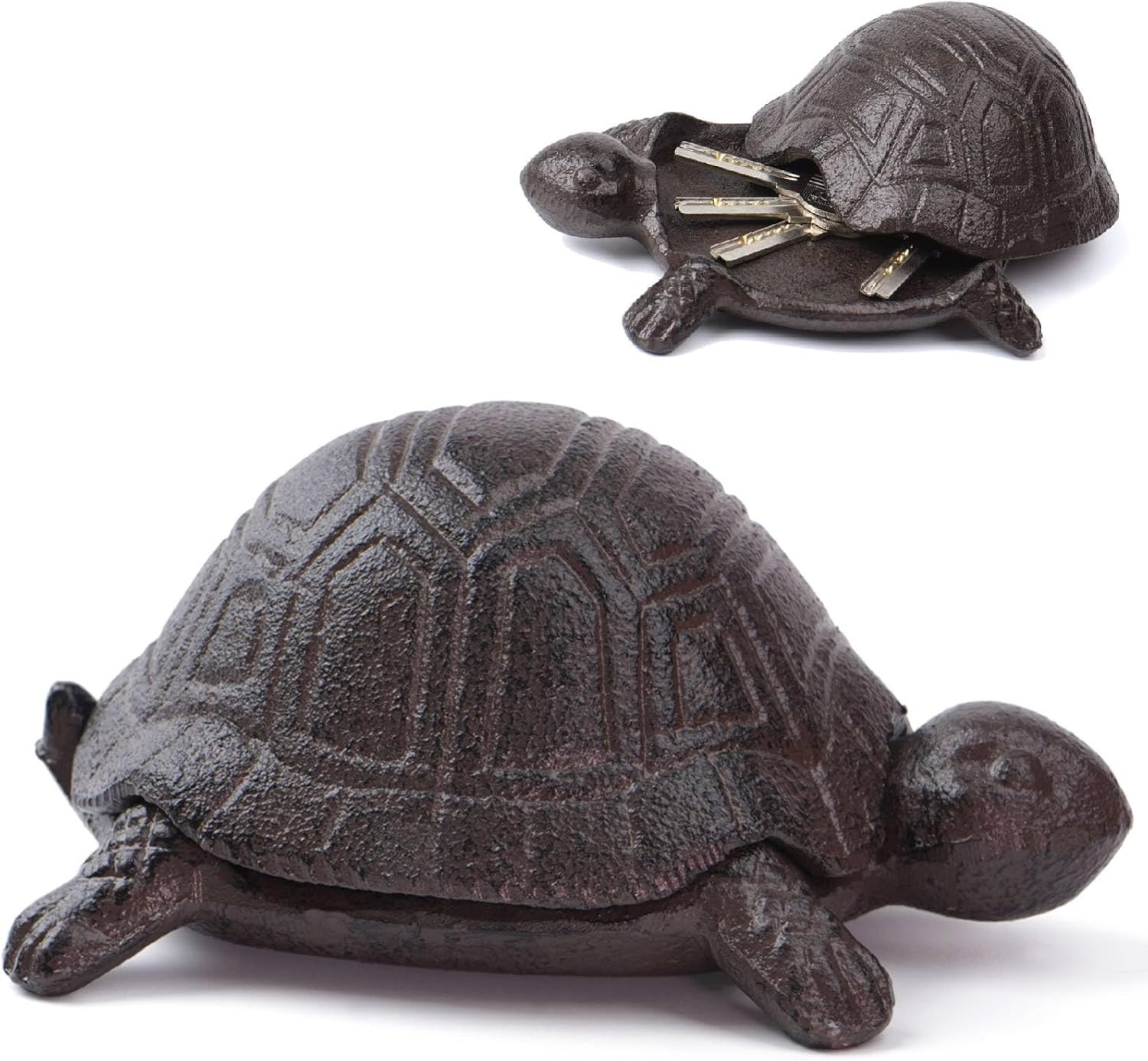 Cast Iron Turtle Outdoor Key Hider for Garden Decor Hide a Key Holder for Keys J