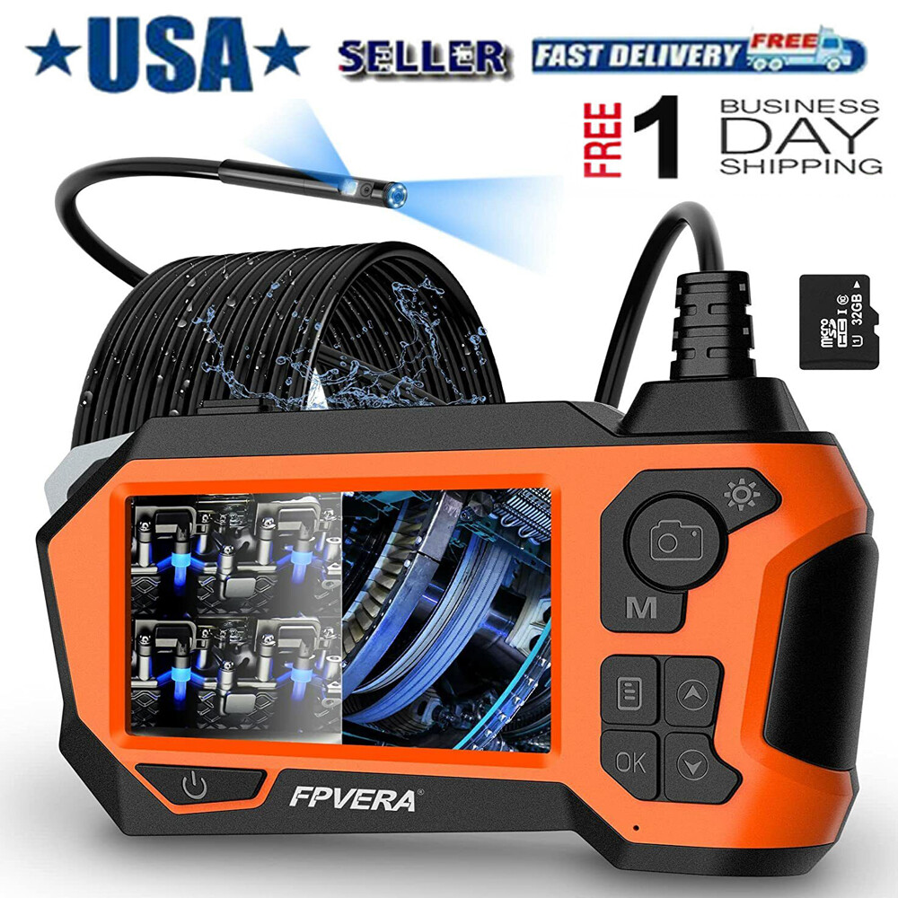 Dual Len Industrial Endoscope 4.5" 1080P Digital Borescope Inspection Camera USA