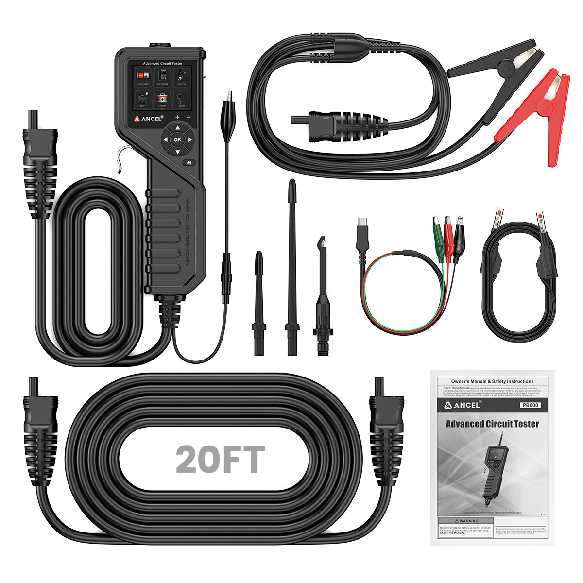 ANCEL PB600 Car Electrical Circuit Tester Smart Test & Positive & Negative Test