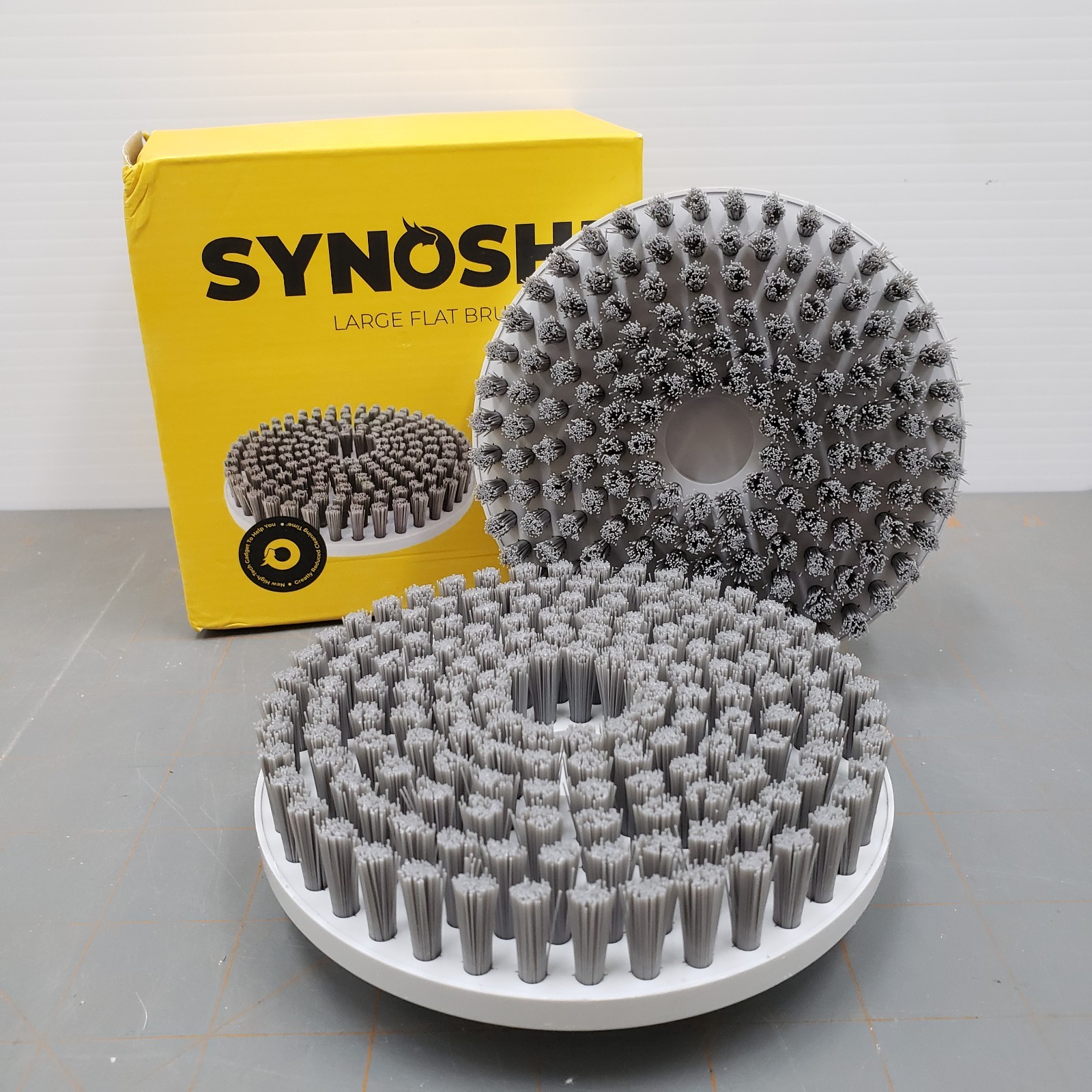 SYNOSHI Power Spin Large Flat Brush Head Set New In Box