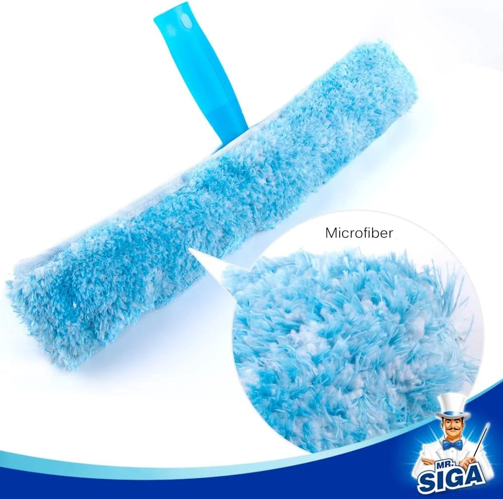 Professional Window Cleaning Combo - Squeegee & Microfiber Window Scrubb