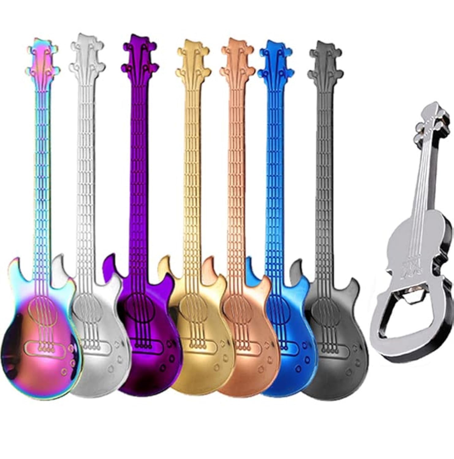 Guitar Spoons Coffee Teaspoon, ESRISE Musical Tea 9 x 16, Multicolor