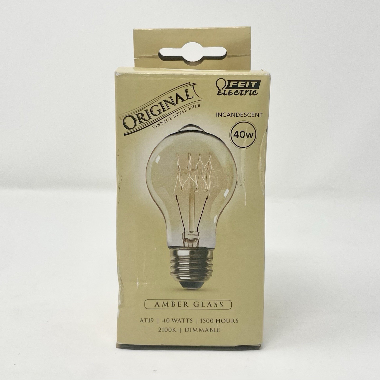 Feit Electric 40at19/Rp 40 Watt A19 Vintage Style Incandescent Light Bulb