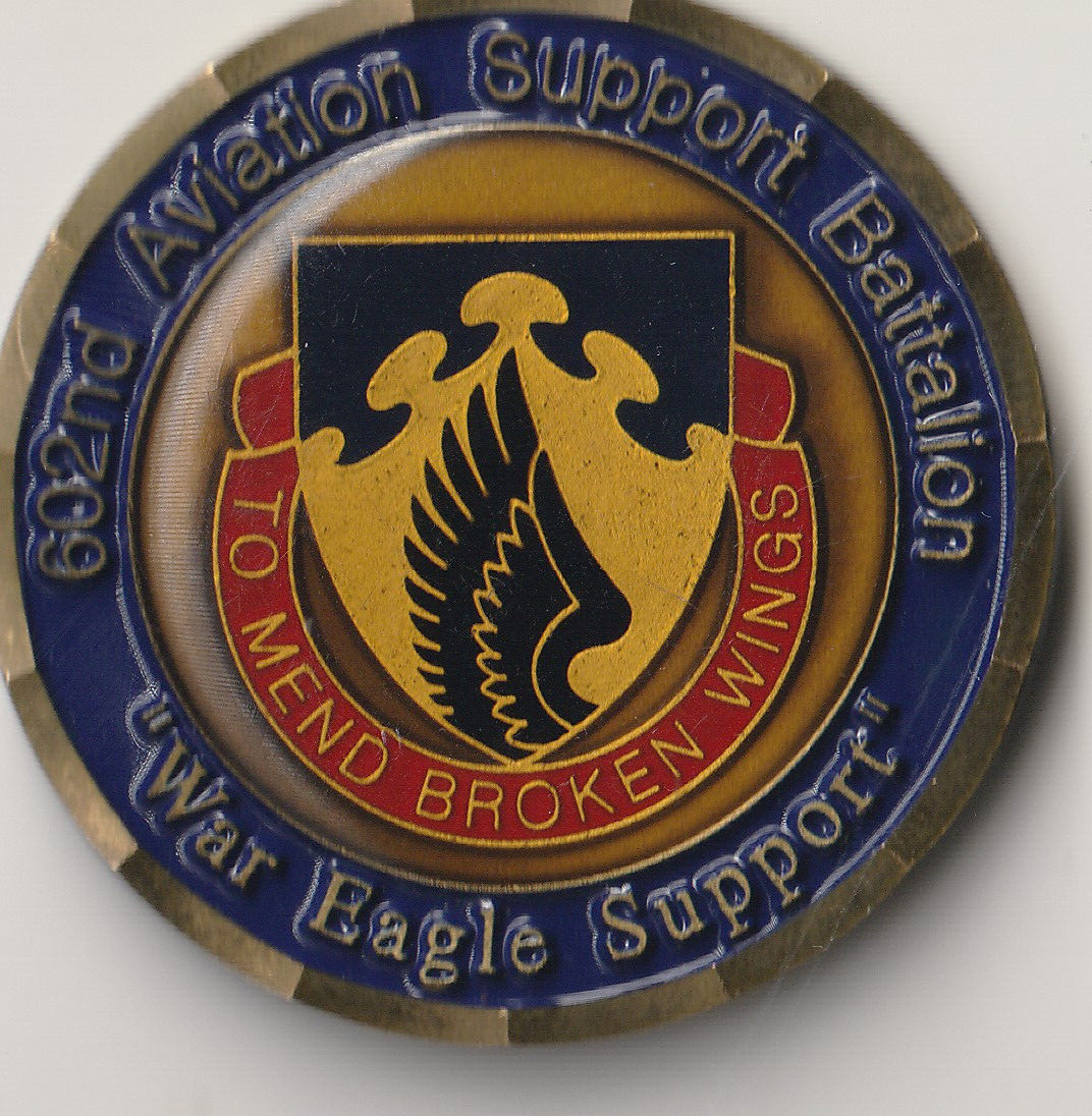 602nd Aviation Support Battalion Challenge Coin 1.75"DIA BX3