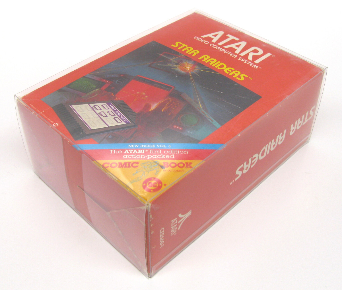 1X CLEAR PLASTIC PROTECTIVE BOX SLEEVE FOR ATARI 2600 BIG STAR RAIDERS (SIZE C)