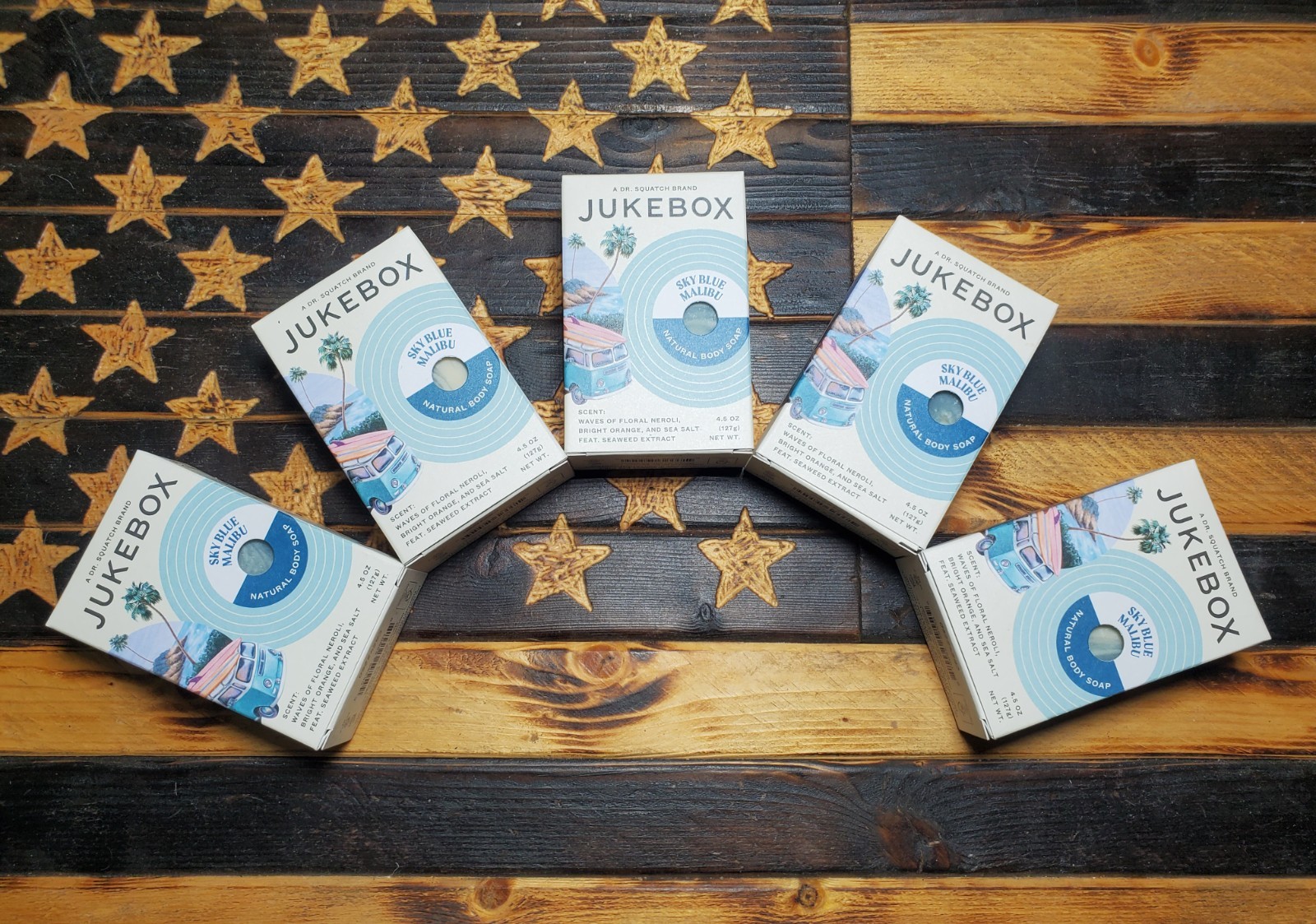 (LOT OF 5) Jukebox SKY BLUE MALIBU Natural Body Bar Soap | a DR SQUATCH Brand
