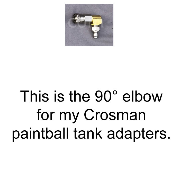 90 Degree Elbow for Crosman 2240 2250 1077 Powerlet to Paintball Tank Adapters