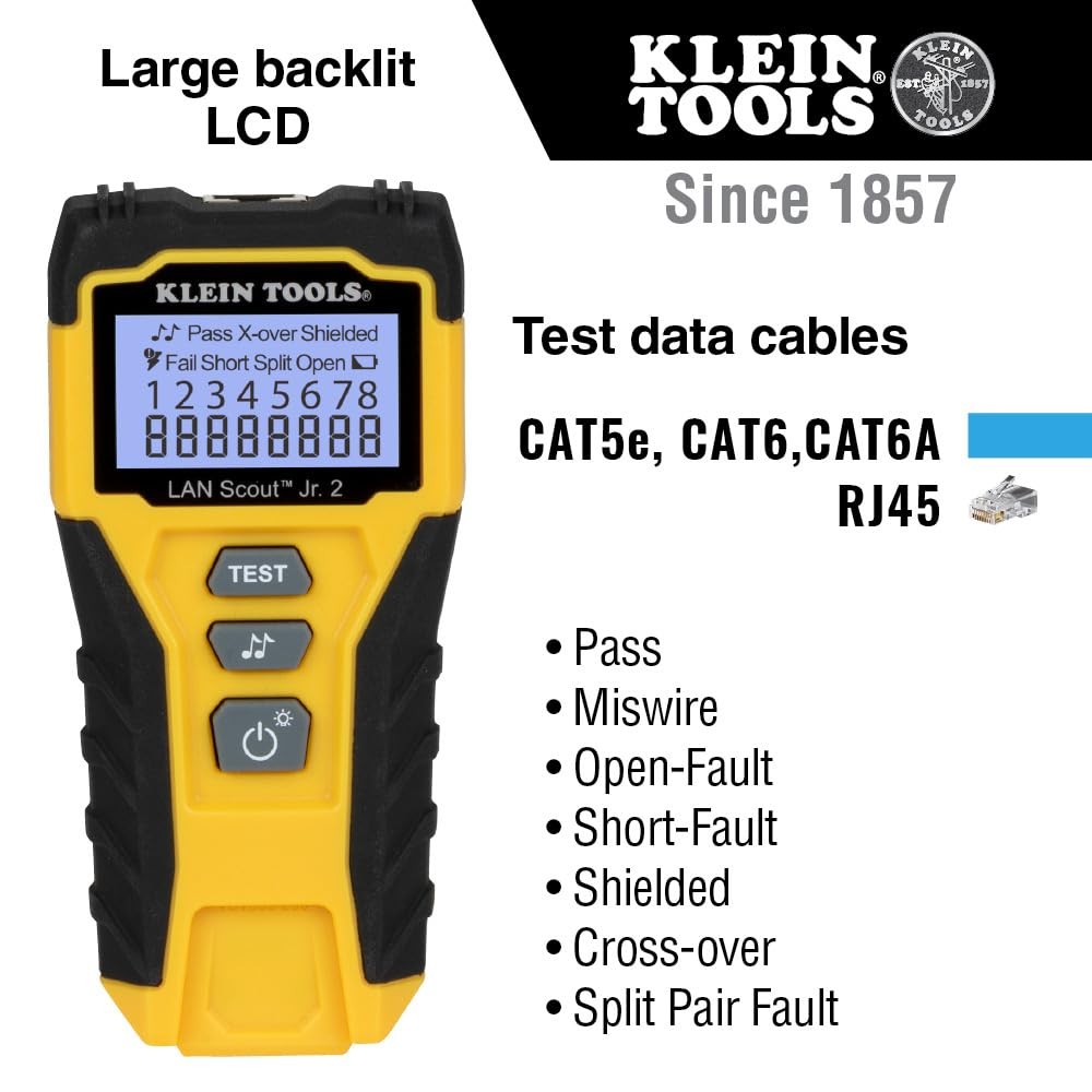 Cable Tester LAN Ethernet Network CAT5e CAT6 6A Wire Map Fault Detector