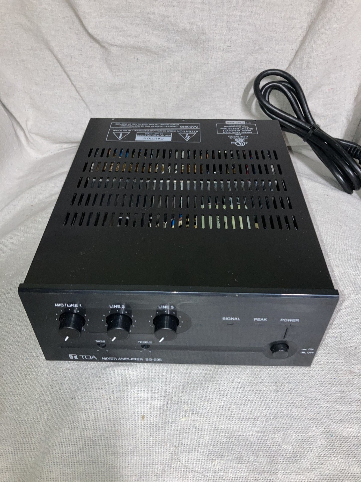 NEW TOA BG-235 Mixer / Amplifier, 35 Watt, 70 Volt Speaker Output BG235
